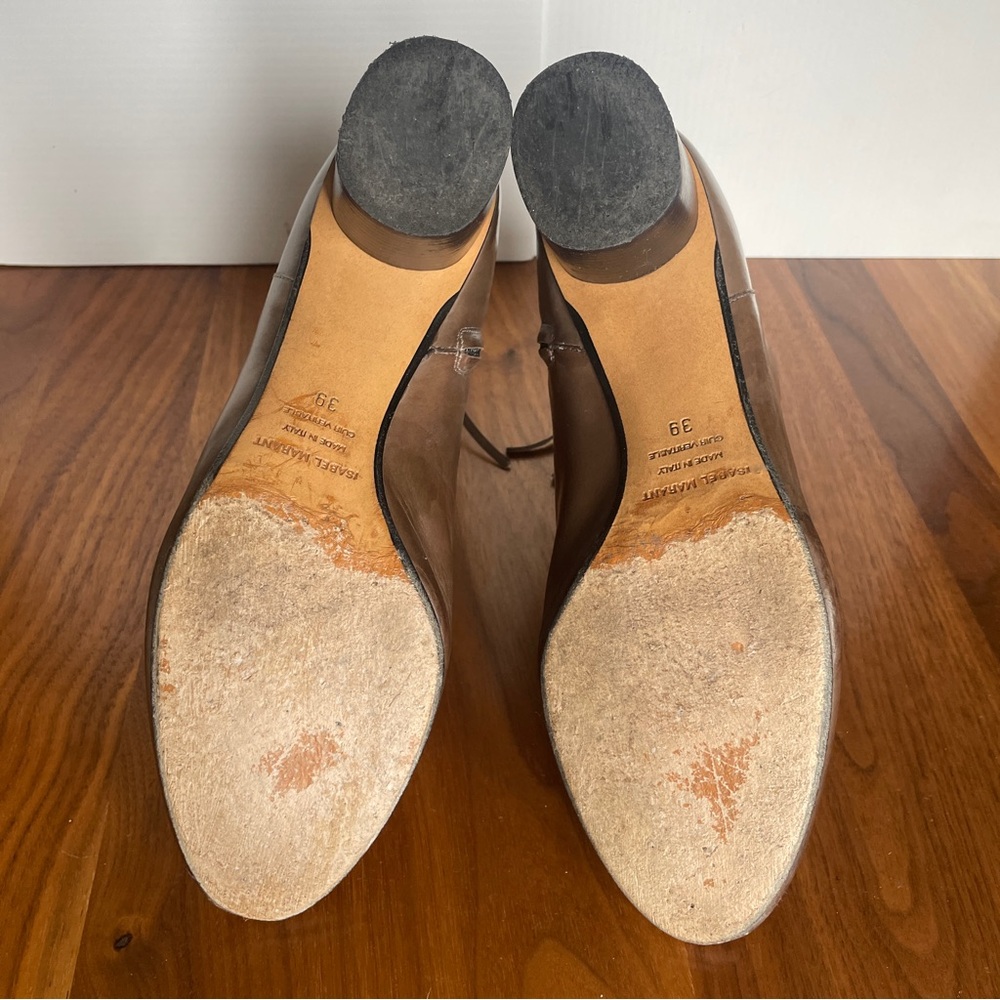 ISABEL MARANT zip booties leather ombré taupe size 39 - Picture 5 of 8